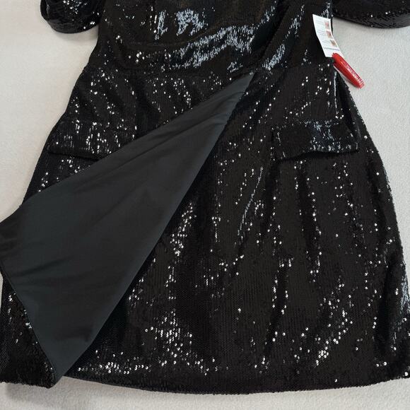 Mac Duggal Ieena Black Size 12 Sequin Structure Faux Blazer Mini Dress 26724 NWT - Picture 13 of 16